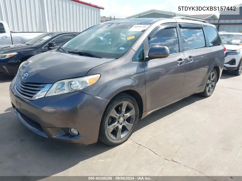 2011 Toyota Sienna Xle V6 VIN: 5TDYK3DCXBS157442 Lot: 40285256