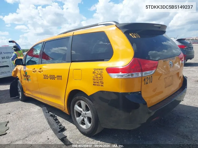 2011 Toyota Sienna Le V6 VIN: 5TDKK3DC5BS149237 Lot: 40285930