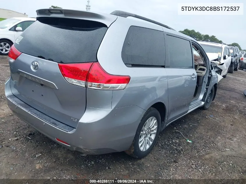 2011 Toyota Sienna Xle V6 VIN: 5TDYK3DC8BS172537 Lot: 40288111