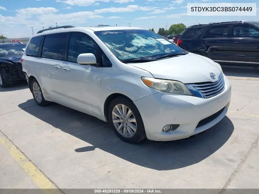 2011 Toyota Sienna Limited V6 VIN: 5TDYK3DC3BS074449 Lot: 40293329