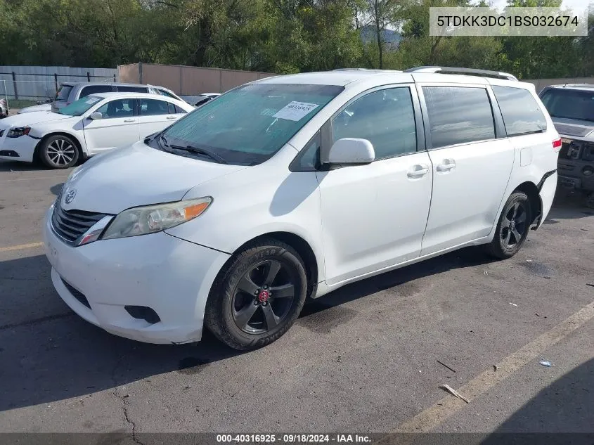 2011 Toyota Sienna Le V6 VIN: 5TDKK3DC1BS032674 Lot: 40316925