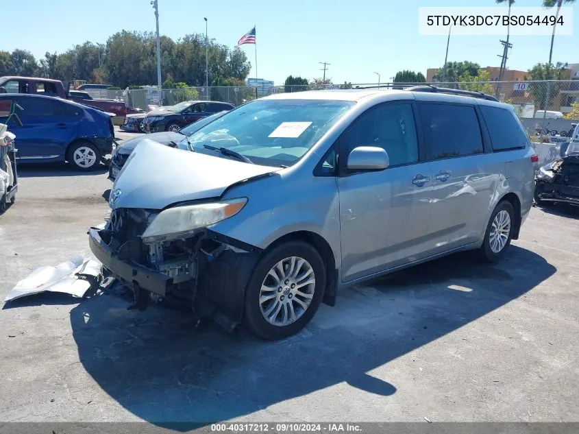 2011 Toyota Sienna Xle V6 VIN: 5TDYK3DC7BS054494 Lot: 40317212