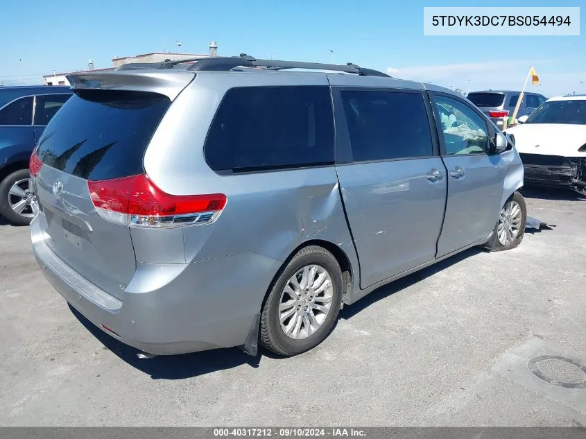 2011 Toyota Sienna Xle V6 VIN: 5TDYK3DC7BS054494 Lot: 40317212