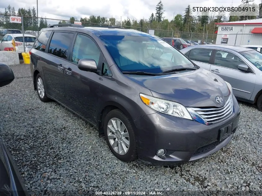 5TDDK3DCXBS004915 2011 Toyota Sienna Limited