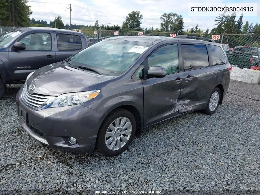 2011 Toyota Sienna Limited VIN: 5TDDK3DCXBS004915 Lot: 40326739