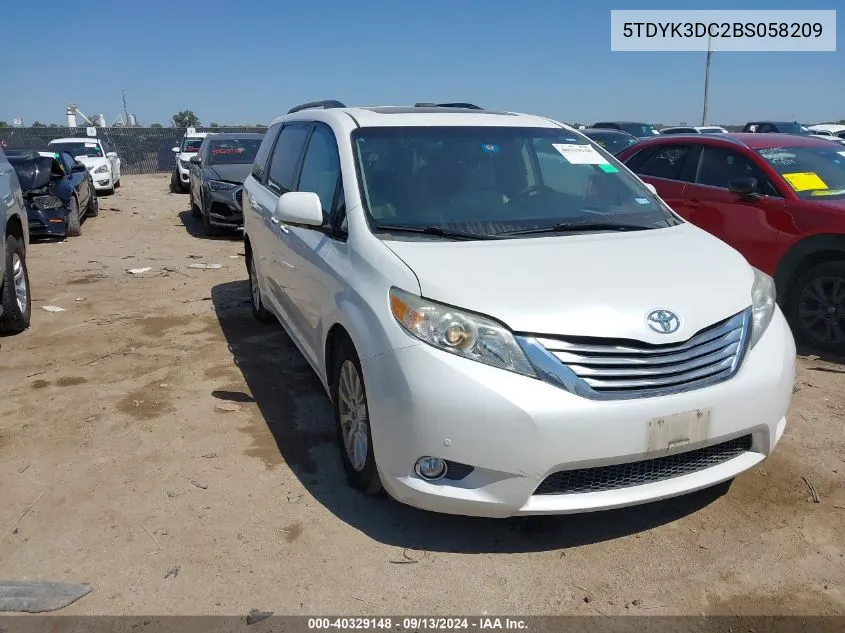 2011 Toyota Sienna Xle/Limited VIN: 5TDYK3DC2BS058209 Lot: 40329148