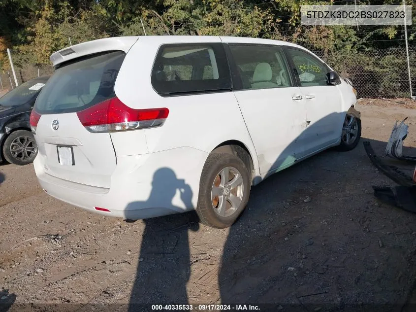 2011 Toyota Sienna VIN: 5TDZK3DC2BS027823 Lot: 40335533