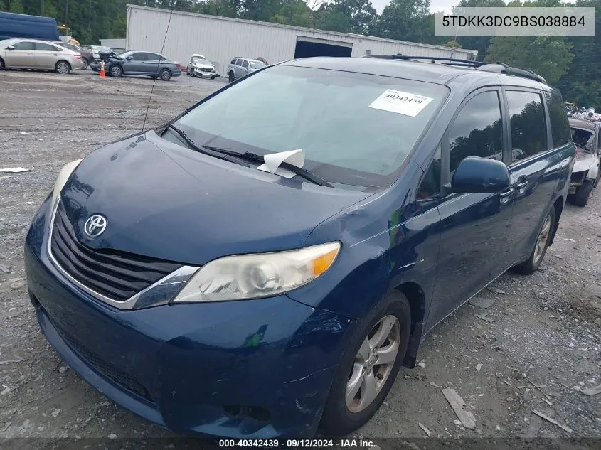 2011 Toyota Sienna Le V6 VIN: 5TDKK3DC9BS038884 Lot: 40342439