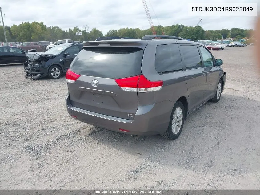 2011 Toyota Sienna Le VIN: 5TDJK3DC4BS025049 Lot: 40343619