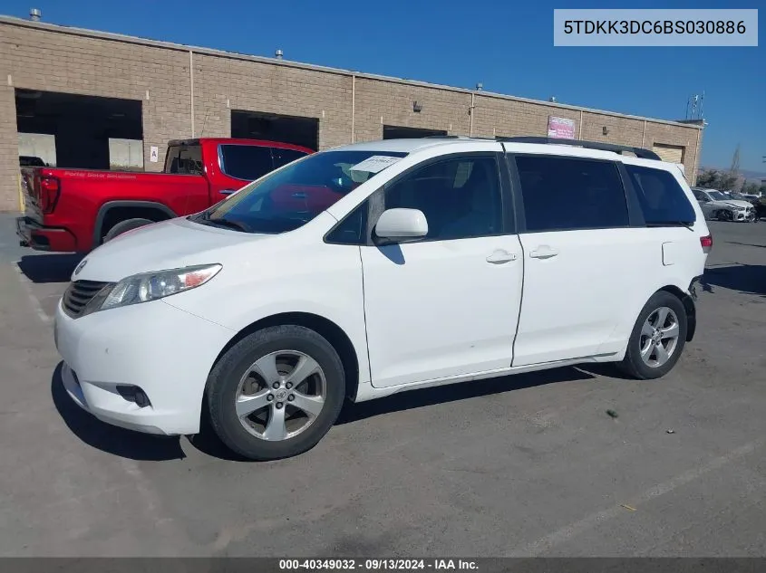 5TDKK3DC6BS030886 2011 Toyota Sienna Le V6