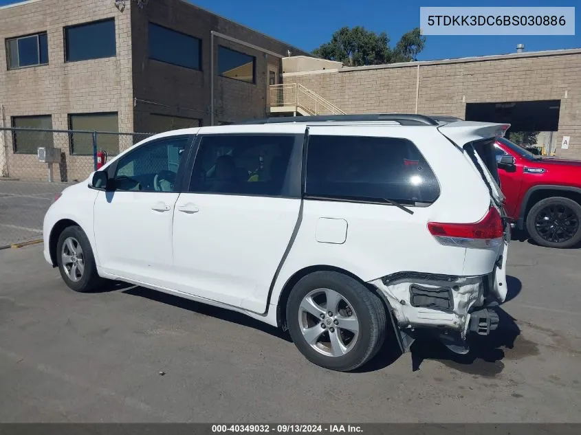 5TDKK3DC6BS030886 2011 Toyota Sienna Le V6