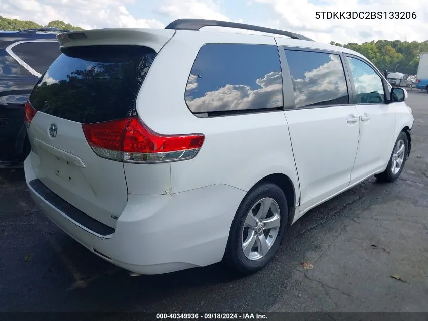 2011 Toyota Sienna Le V6 VIN: 5TDKK3DC2BS133206 Lot: 40349936