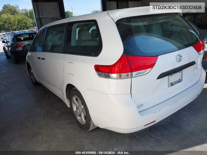 5TDZK3DC1BS032608 2011 Toyota Sienna Base V6