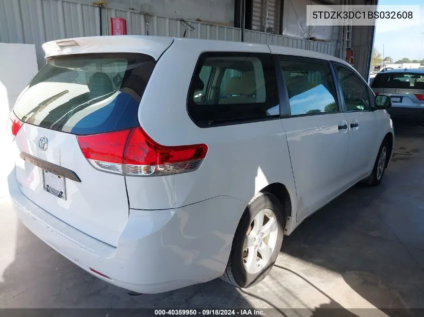 5TDZK3DC1BS032608 2011 Toyota Sienna Base V6