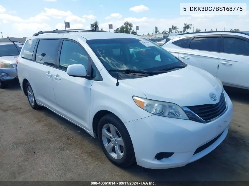 2011 Toyota Sienna Le V6 VIN: 5TDKK3DC7BS168775 Lot: 40361014