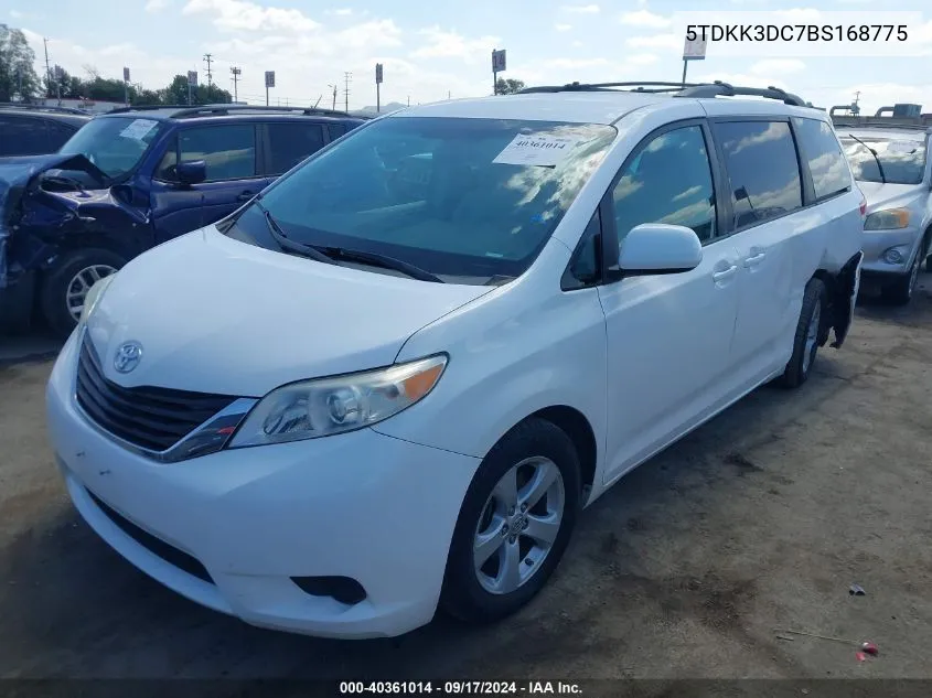 2011 Toyota Sienna Le V6 VIN: 5TDKK3DC7BS168775 Lot: 40361014