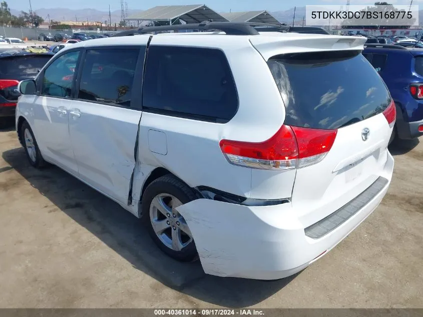 2011 Toyota Sienna Le V6 VIN: 5TDKK3DC7BS168775 Lot: 40361014