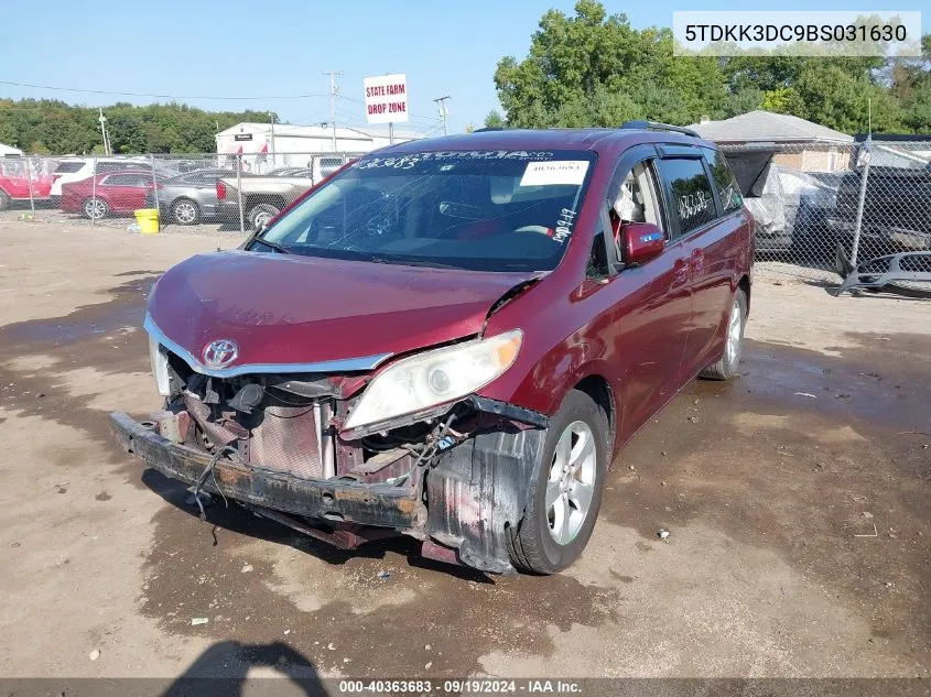 2011 Toyota Sienna Le V6 VIN: 5TDKK3DC9BS031630 Lot: 40363683