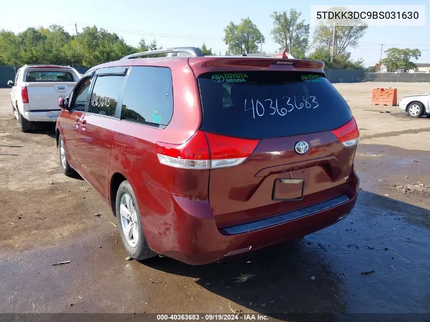 2011 Toyota Sienna Le V6 VIN: 5TDKK3DC9BS031630 Lot: 40363683