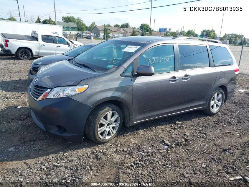 2011 Toyota Sienna Le V6 VIN: 5TDKK3DC7BS013935 Lot: 40367108