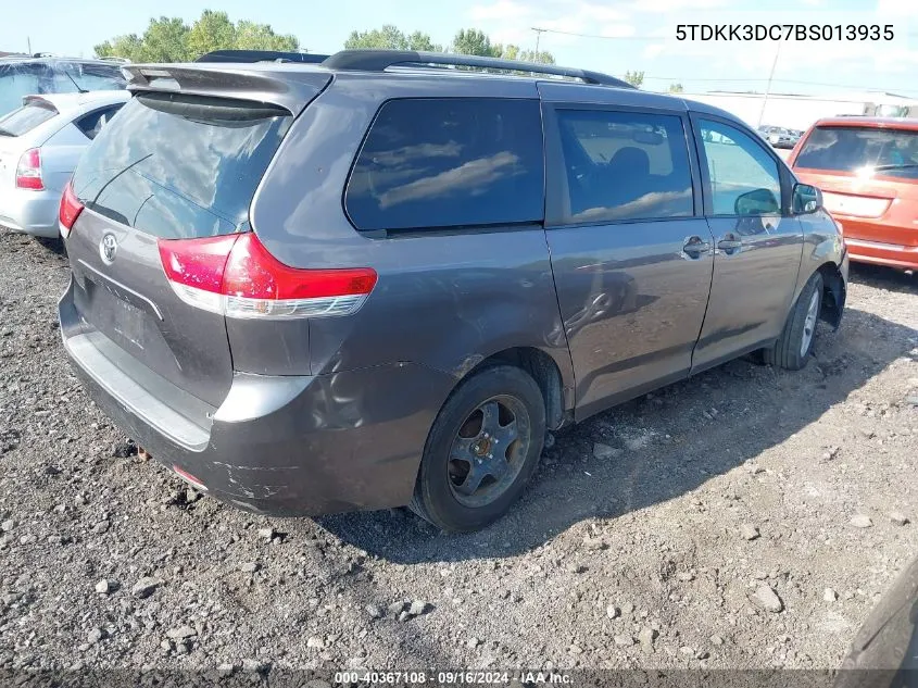 2011 Toyota Sienna Le V6 VIN: 5TDKK3DC7BS013935 Lot: 40367108