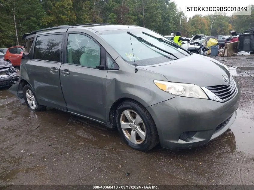 5TDKK3DC9BS001849 2011 Toyota Sienna Le V6