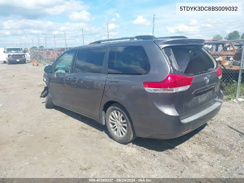 2011 Toyota Sienna Xle V6 VIN: 5TDYK3DC8BS009032 Lot: 40389237