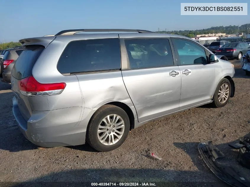 2011 Toyota Sienna Xle V6 VIN: 5TDYK3DC1BS082551 Lot: 40394714