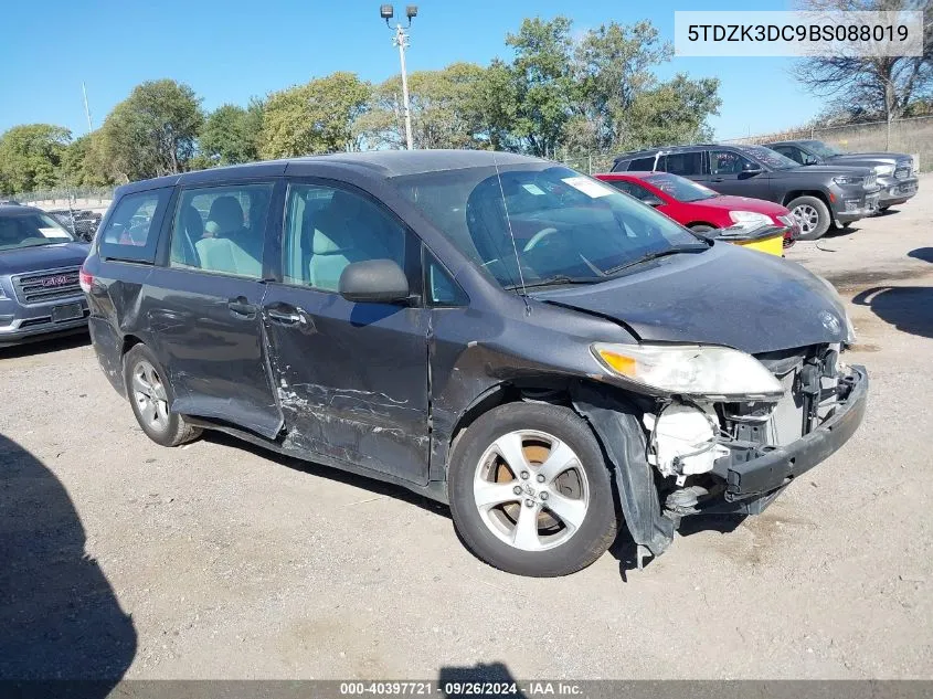 2011 Toyota Sienna Base V6 VIN: 5TDZK3DC9BS088019 Lot: 40397721