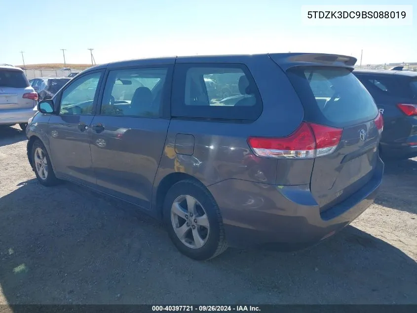 5TDZK3DC9BS088019 2011 Toyota Sienna Base V6