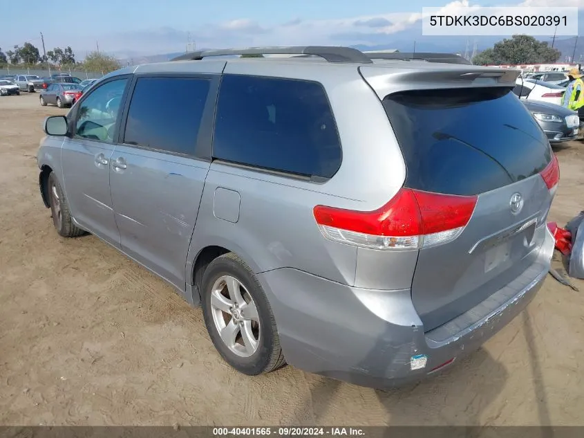 5TDKK3DC6BS020391 2011 Toyota Sienna Le V6