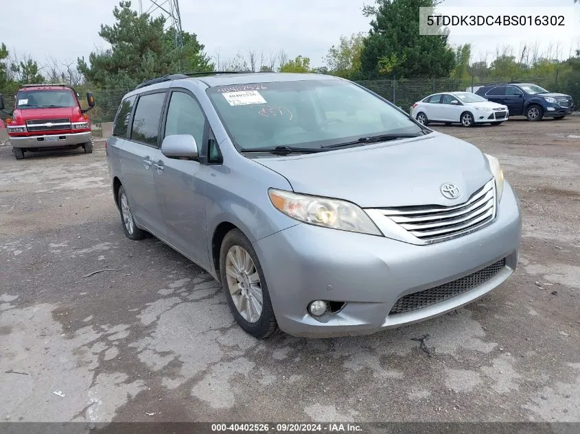 2011 Toyota Sienna Limited VIN: 5TDDK3DC4BS016302 Lot: 40402526