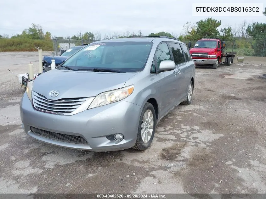 2011 Toyota Sienna Limited VIN: 5TDDK3DC4BS016302 Lot: 40402526