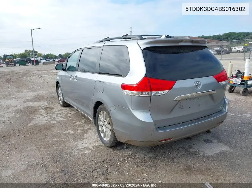 2011 Toyota Sienna Limited VIN: 5TDDK3DC4BS016302 Lot: 40402526