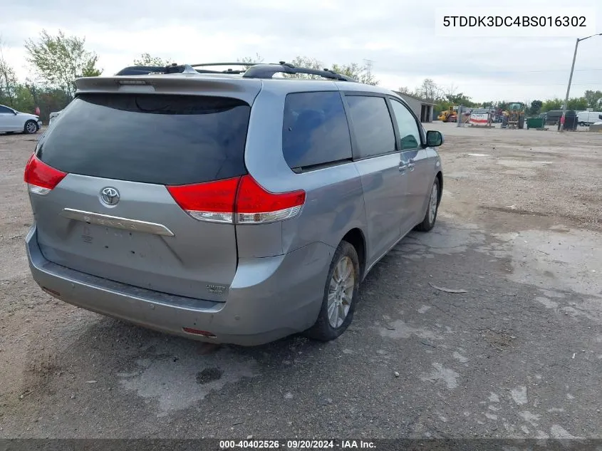 2011 Toyota Sienna Limited VIN: 5TDDK3DC4BS016302 Lot: 40402526