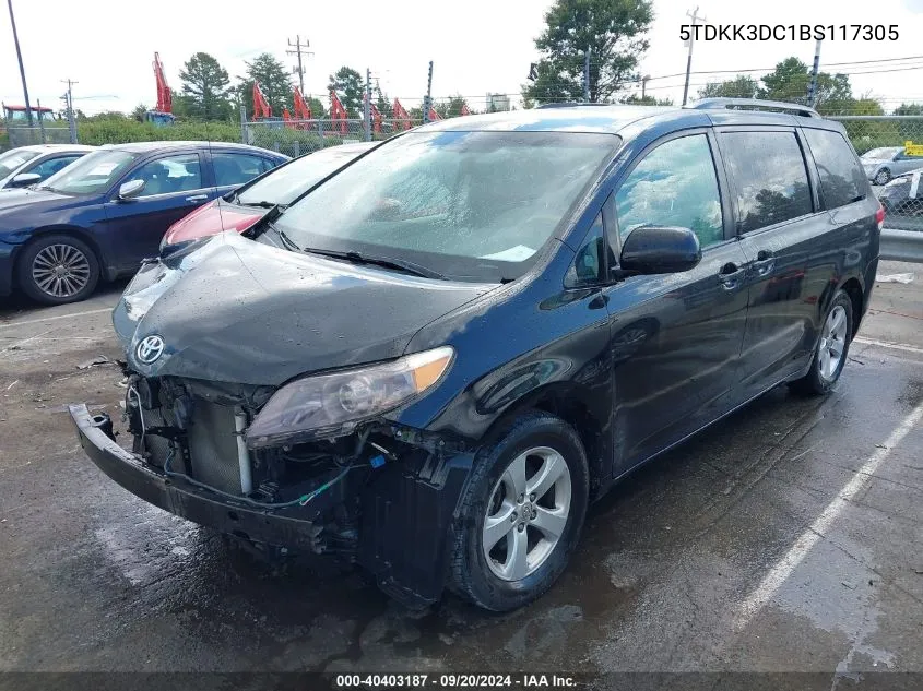 2011 Toyota Sienna Le V6 VIN: 5TDKK3DC1BS117305 Lot: 40403187