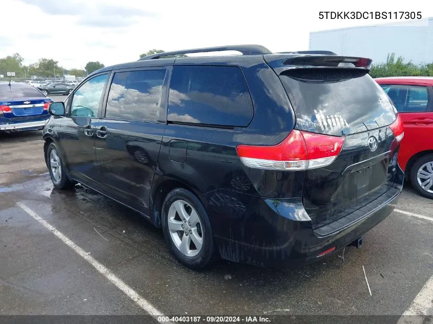 2011 Toyota Sienna Le V6 VIN: 5TDKK3DC1BS117305 Lot: 40403187