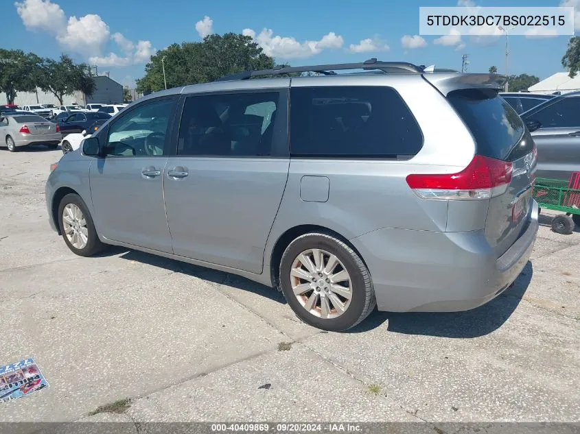 2011 Toyota Sienna Limited VIN: 5TDDK3DC7BS022515 Lot: 40409869