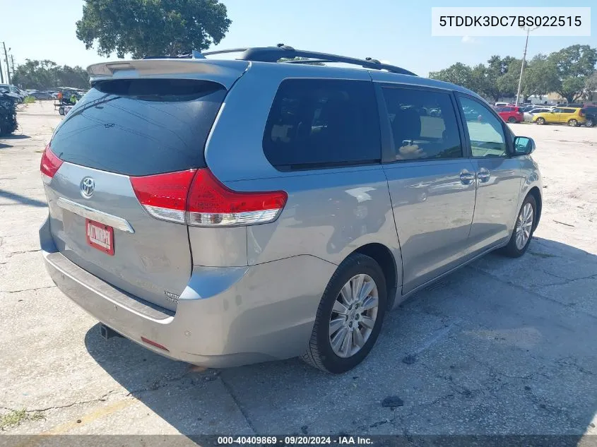 2011 Toyota Sienna Limited VIN: 5TDDK3DC7BS022515 Lot: 40409869