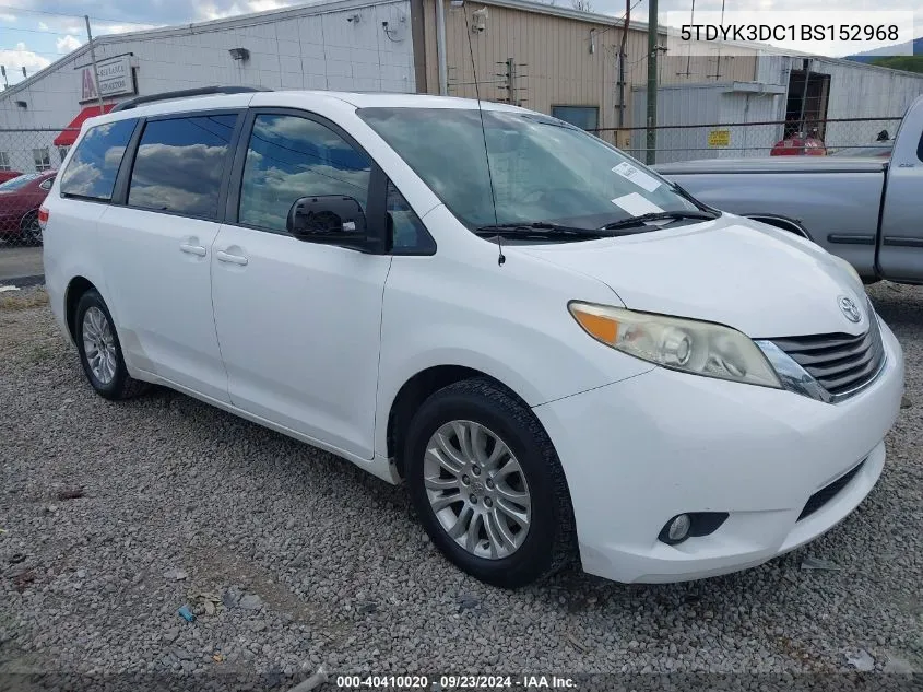 2011 Toyota Sienna Xle V6 VIN: 5TDYK3DC1BS152968 Lot: 40410020