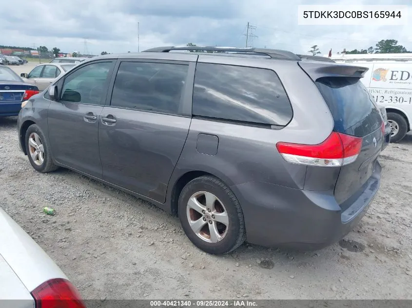 5TDKK3DC0BS165944 2011 Toyota Sienna Le V6