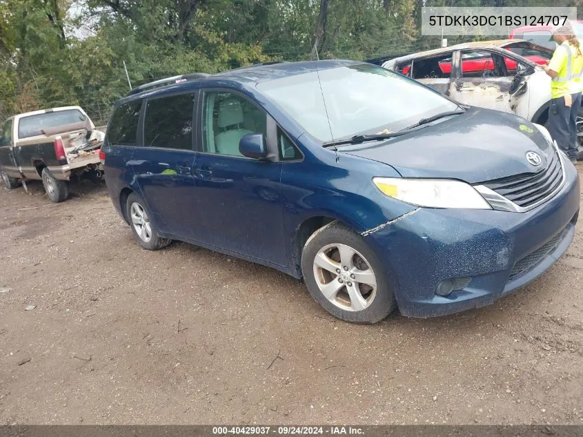 2011 Toyota Sienna Le V6 VIN: 5TDKK3DC1BS124707 Lot: 40429037