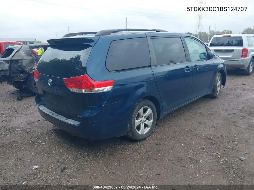 5TDKK3DC1BS124707 2011 Toyota Sienna Le V6