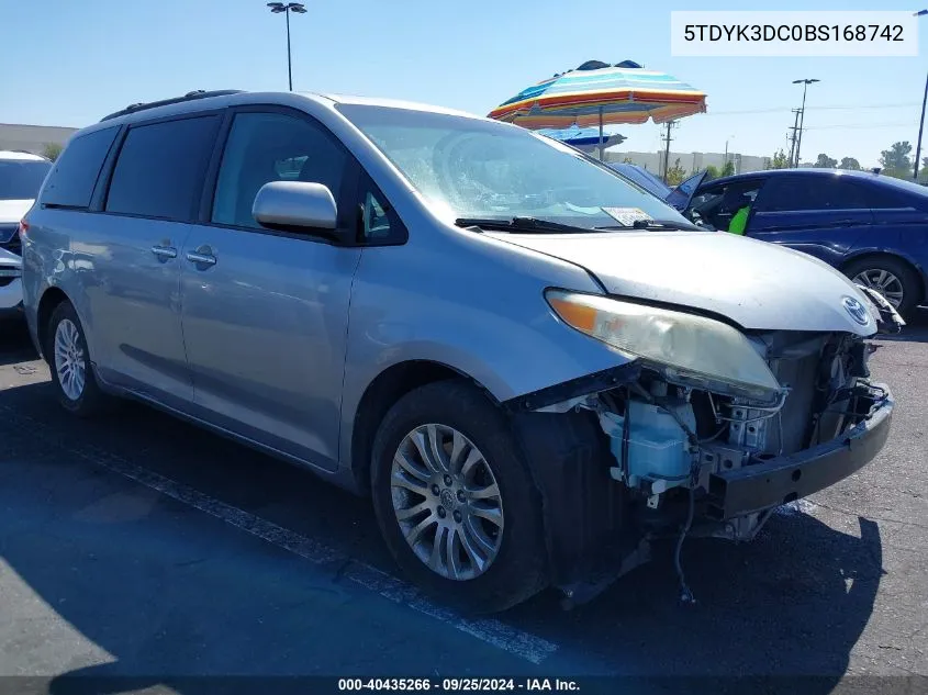 2011 Toyota Sienna Xle V6 VIN: 5TDYK3DC0BS168742 Lot: 40435266