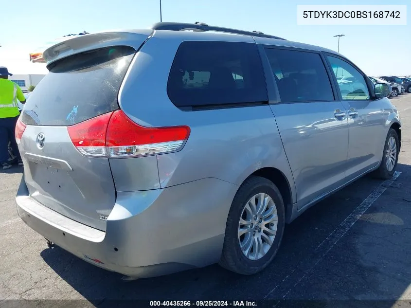 2011 Toyota Sienna Xle V6 VIN: 5TDYK3DC0BS168742 Lot: 40435266