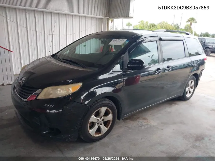 2011 Toyota Sienna Le VIN: 5TDKK3DC9BS057869 Lot: 40436470