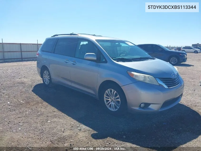 5TDYK3DCXBS113344 2011 Toyota Sienna Xle V6