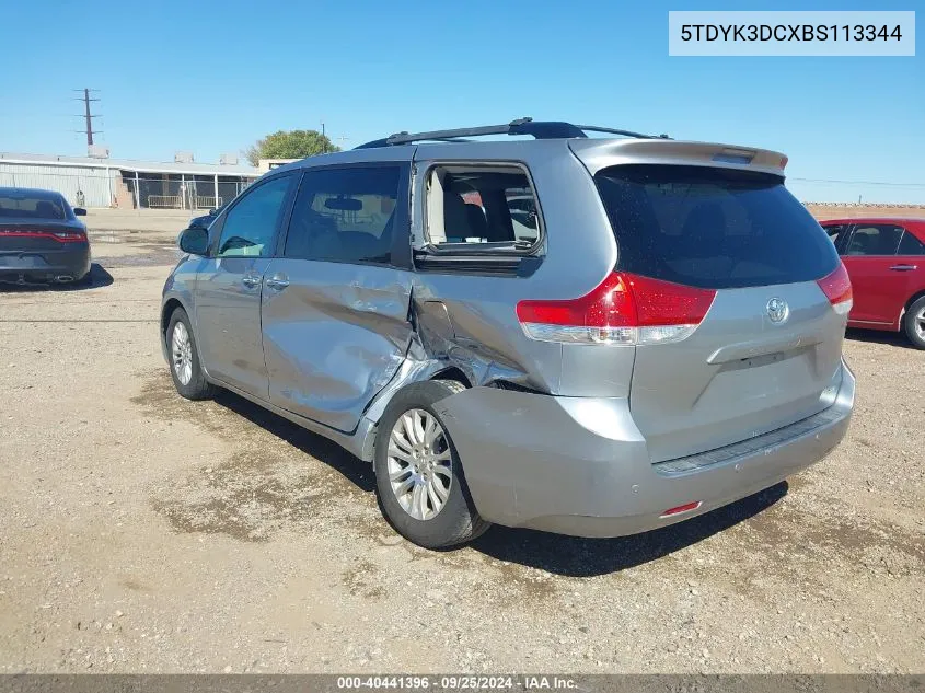 2011 Toyota Sienna Xle V6 VIN: 5TDYK3DCXBS113344 Lot: 40441396