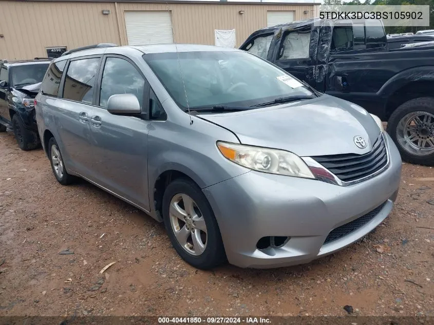 2011 Toyota Sienna Le V6 VIN: 5TDKK3DC3BS105902 Lot: 40441850