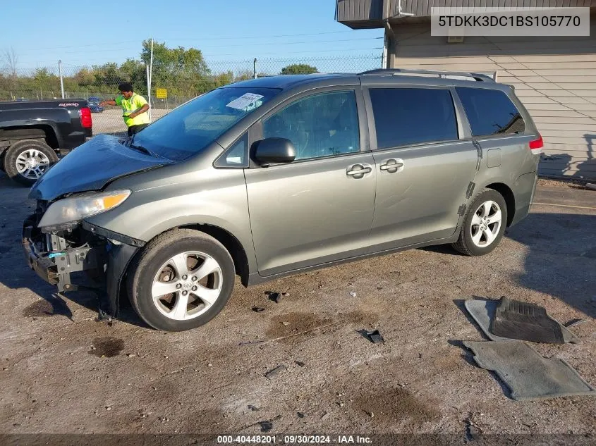 2011 Toyota Sienna Le VIN: 5TDKK3DC1BS105770 Lot: 40448201